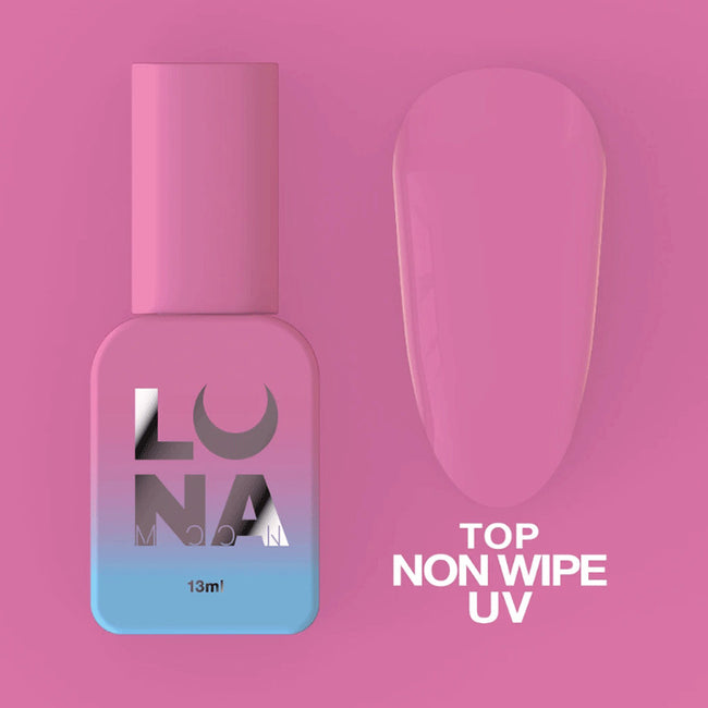 Top without a sticky layer with a UV filter - Lunamoon Top Non Wipe UV - 13ml