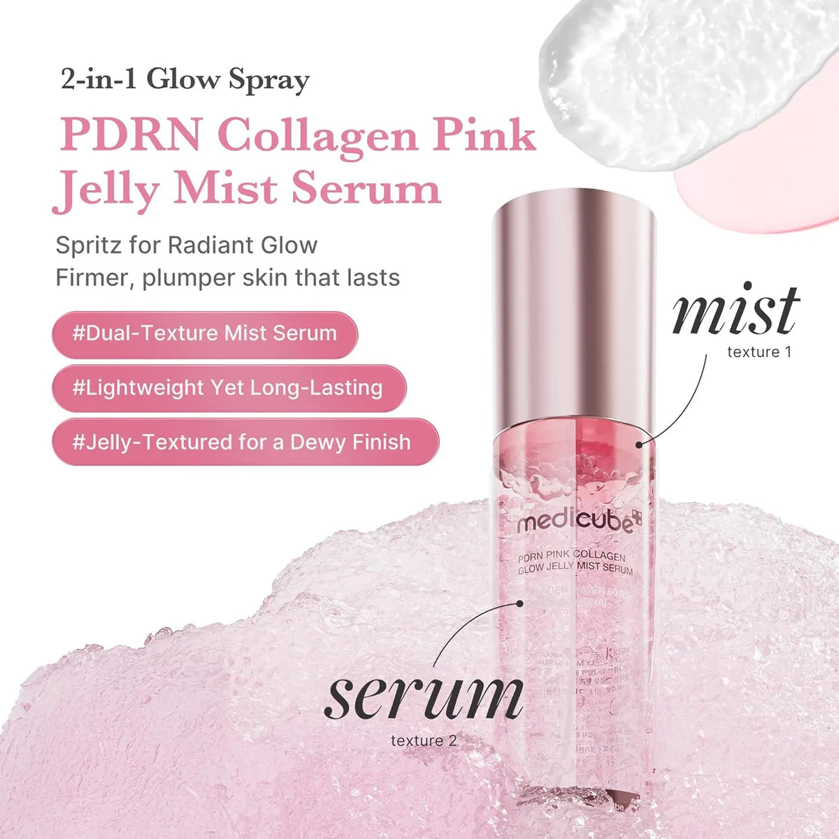 Medicube PDRN Pink Collagen Glow Jelly Mist Sérum 60 ml — Photo du produit 2