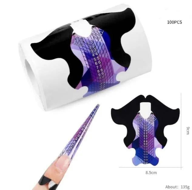 MOLOKOM Nail Forms Purple 100 pcs