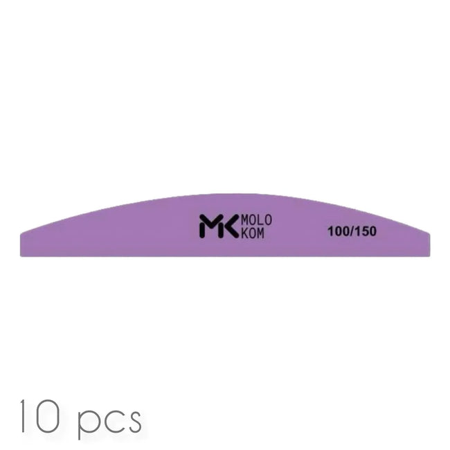MOLOKOM Nail File 100/150 grit, Crescent (10 pcs)