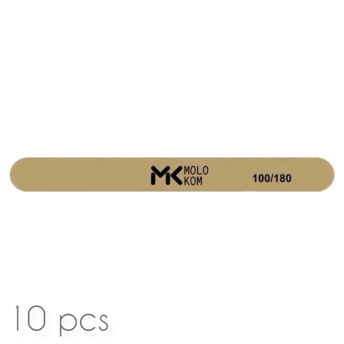 MOLOKOM Nail File 100/180 grit, Straight (10 pcs)