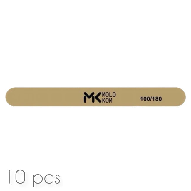 MOLOKOM Nail File 100/180 grit, Straight (10 pcs)