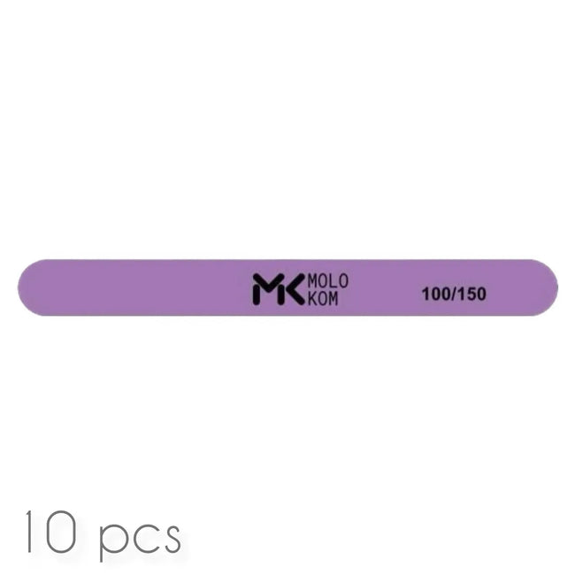 MOLOKOM Nail File 100/150 grit, Straight (10 pcs)