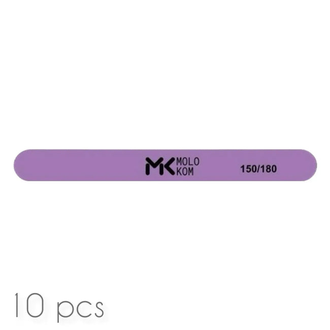 MOLOKOM Nail File 150/180 grit, Straight (10 pcs)