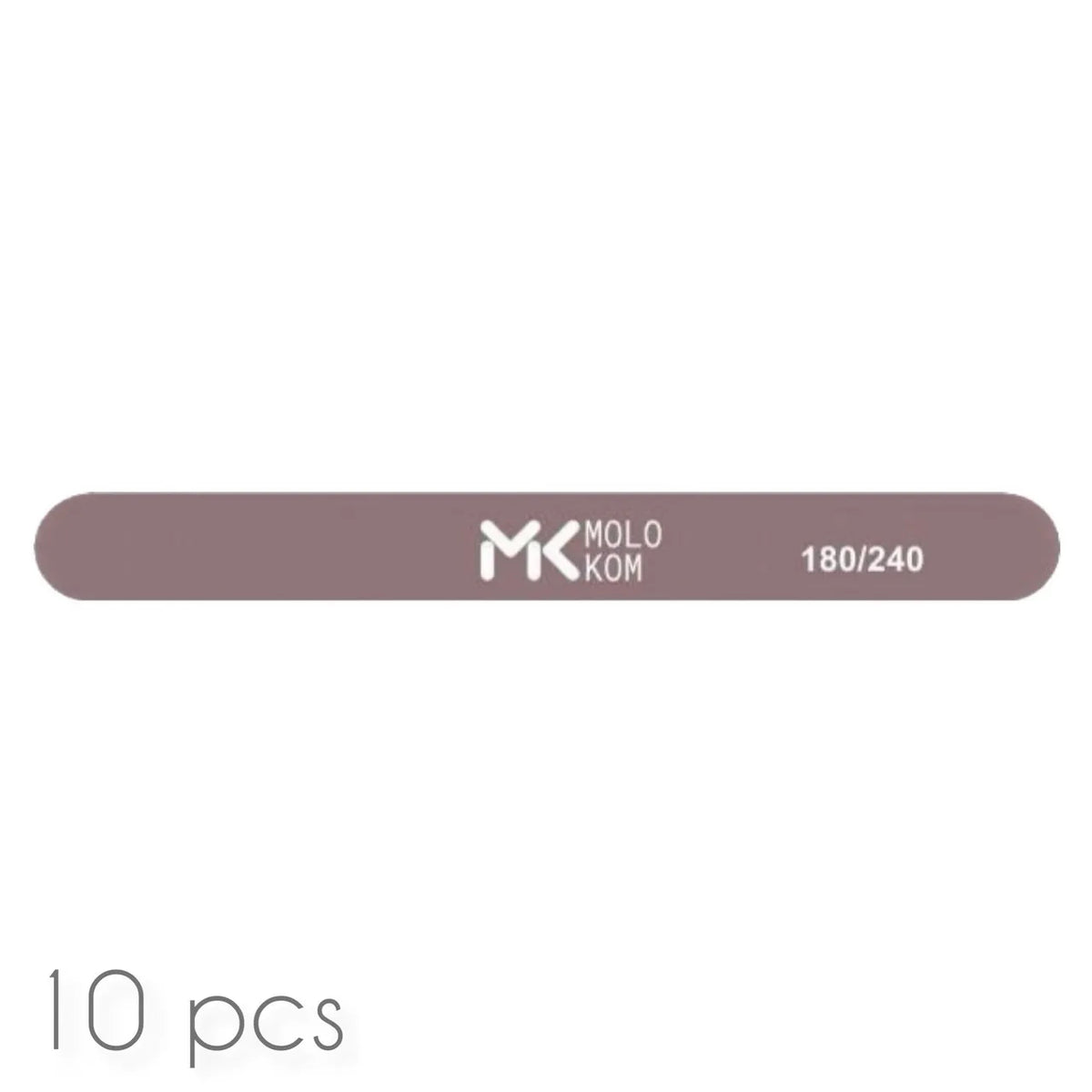 MOLOKOM Пилка для ногтей 180/240 грит, прямая (10 шт.)
