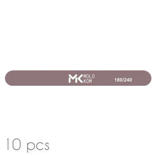 MOLOKOM Nail File 180/240 grit, Straight (10 pcs)