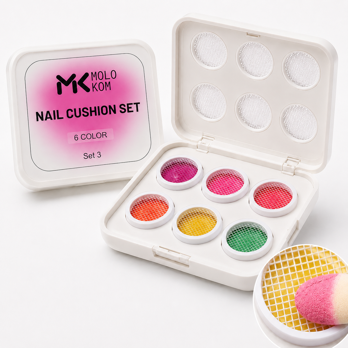 MOLOKOM Nail Cushion набор гель-красок для нейл-арта 3