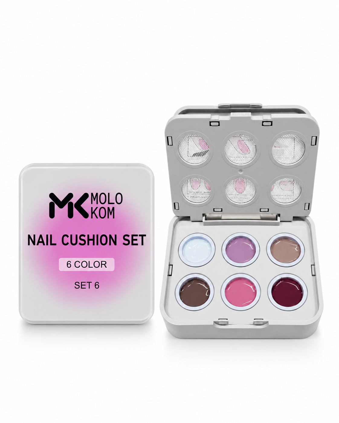MOLOKOM Nail Cushion Set 6 - Gel Paint Set for Nail Art