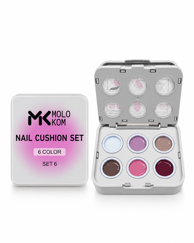 MOLOKOM Nail Cushion Set 6 - Gel Paint Set for Nail Art