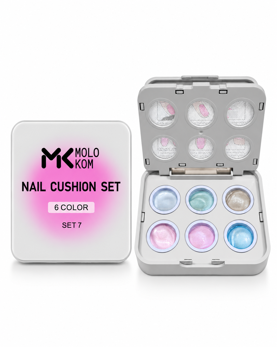 MOLOKOM Nail Cushion Set 7 - Gel Paint Set for Nail Art