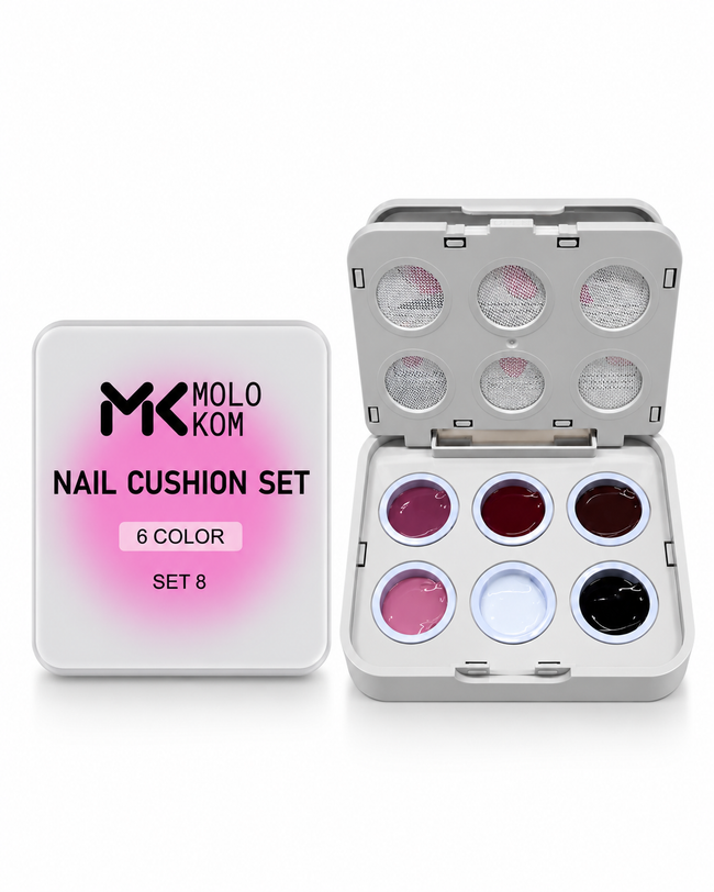 MOLOKOM Nail Cushion Set 8 - Gel Paint Set for Nail Art