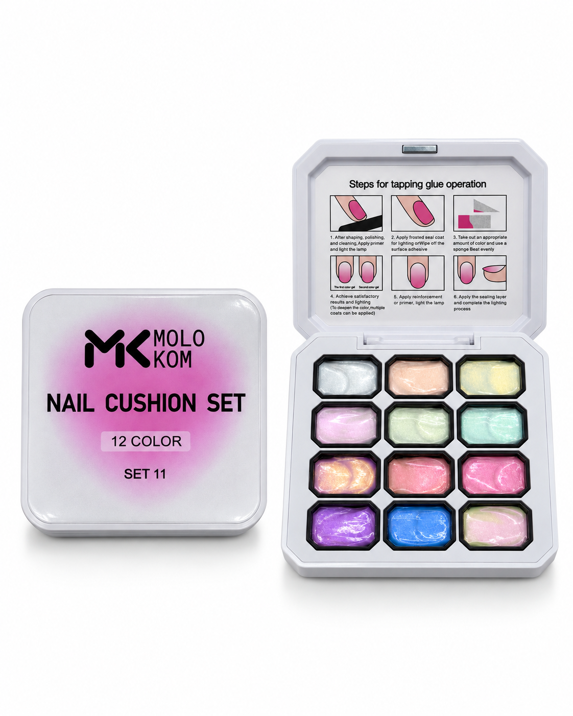 MOLOKOM Nail Cushion Set 11 - Gel Paint Set for Nail Art