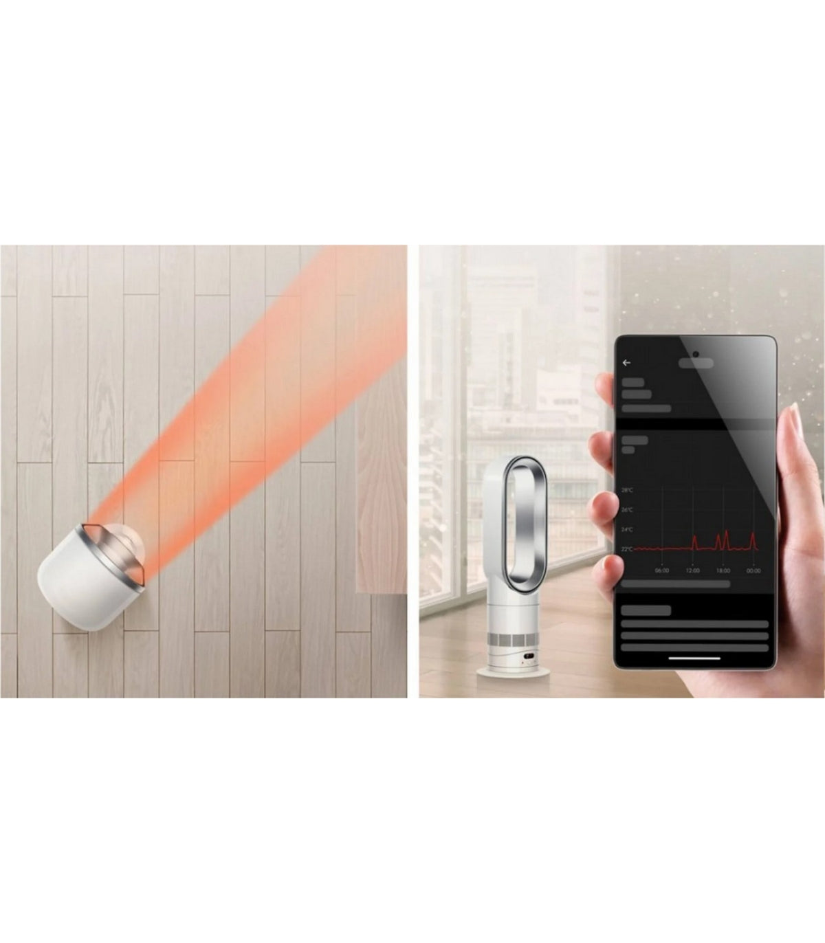 Dyson Hot+Cool HF1 / AM15 Heater & Fan — White / Silver — product and feature view 4
