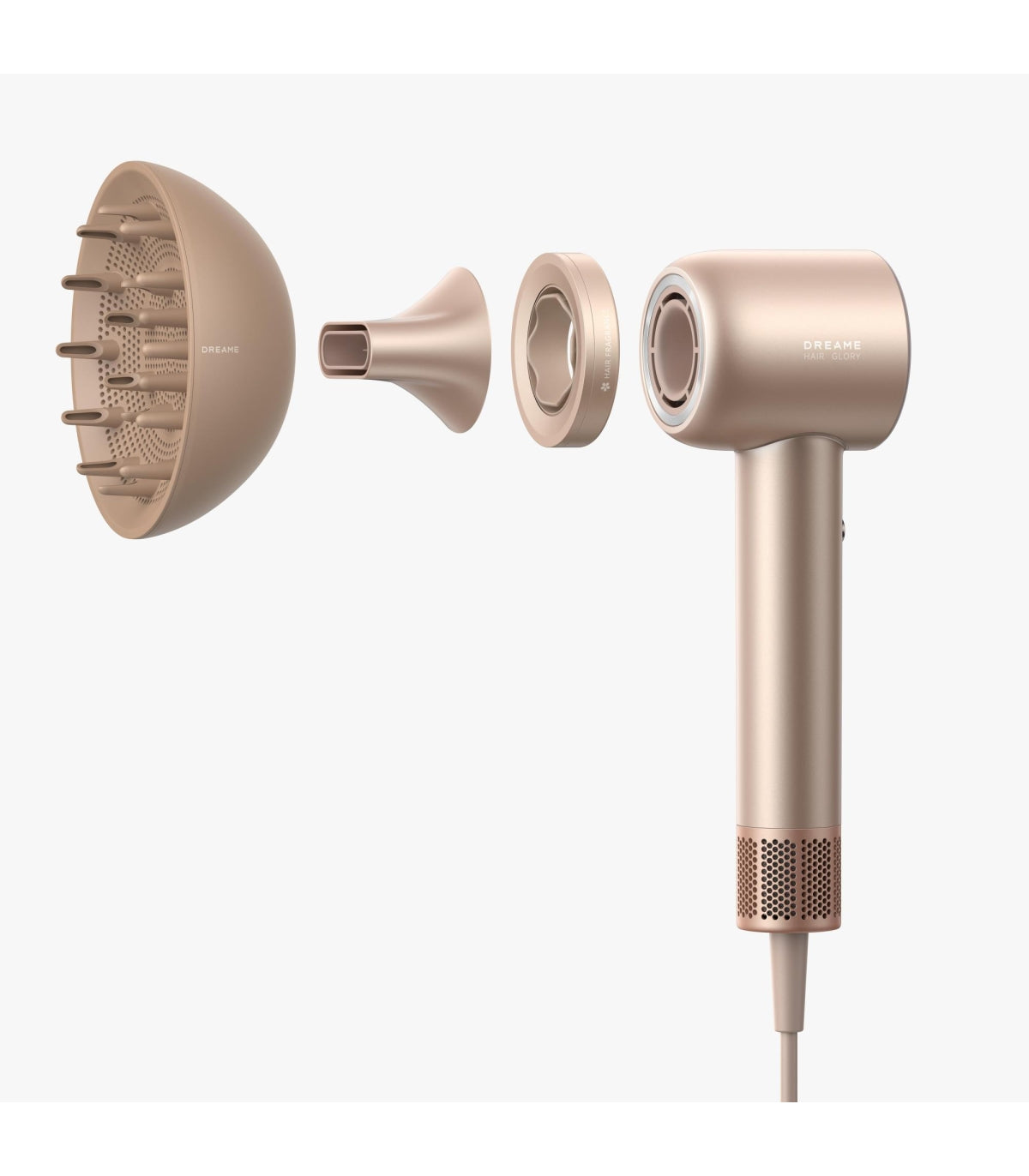 Dreame Hair Glory Mix AHD18 Hair Dryer — Gold — product and feature view 2