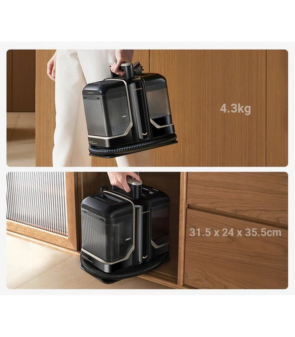 Dreame N10 Portable Carpet & Upholstery Cleaner — Black — product and feature view 2