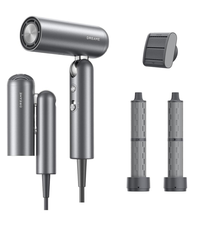 Dreame Pocket Pro AHD51 Pro Hair Dryer — Grey — product and feature view 1