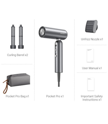 Dreame Pocket Pro AHD51 Pro Hair Dryer — Grey — product and feature view 6