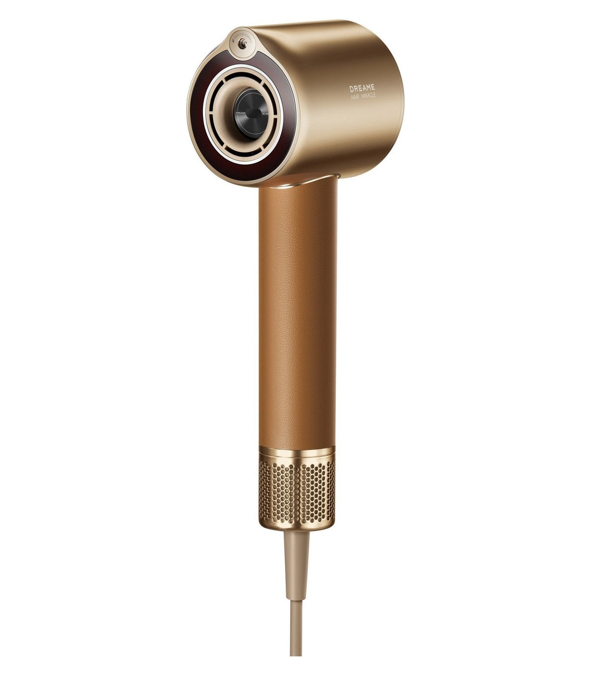 Dreame Miracle Pro AHX30 Smart Hair Dryer — Brown — product and feature view 2