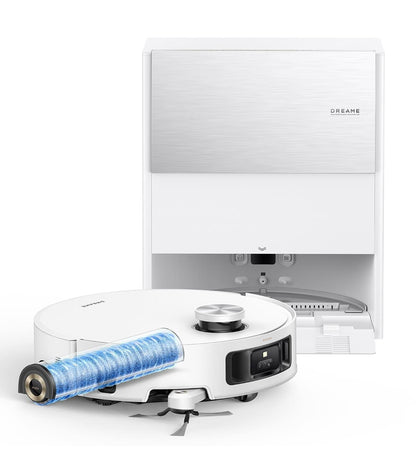 Dreame Aqua10 Roller Robot Vacuum & Mop — White — product and feature view 2