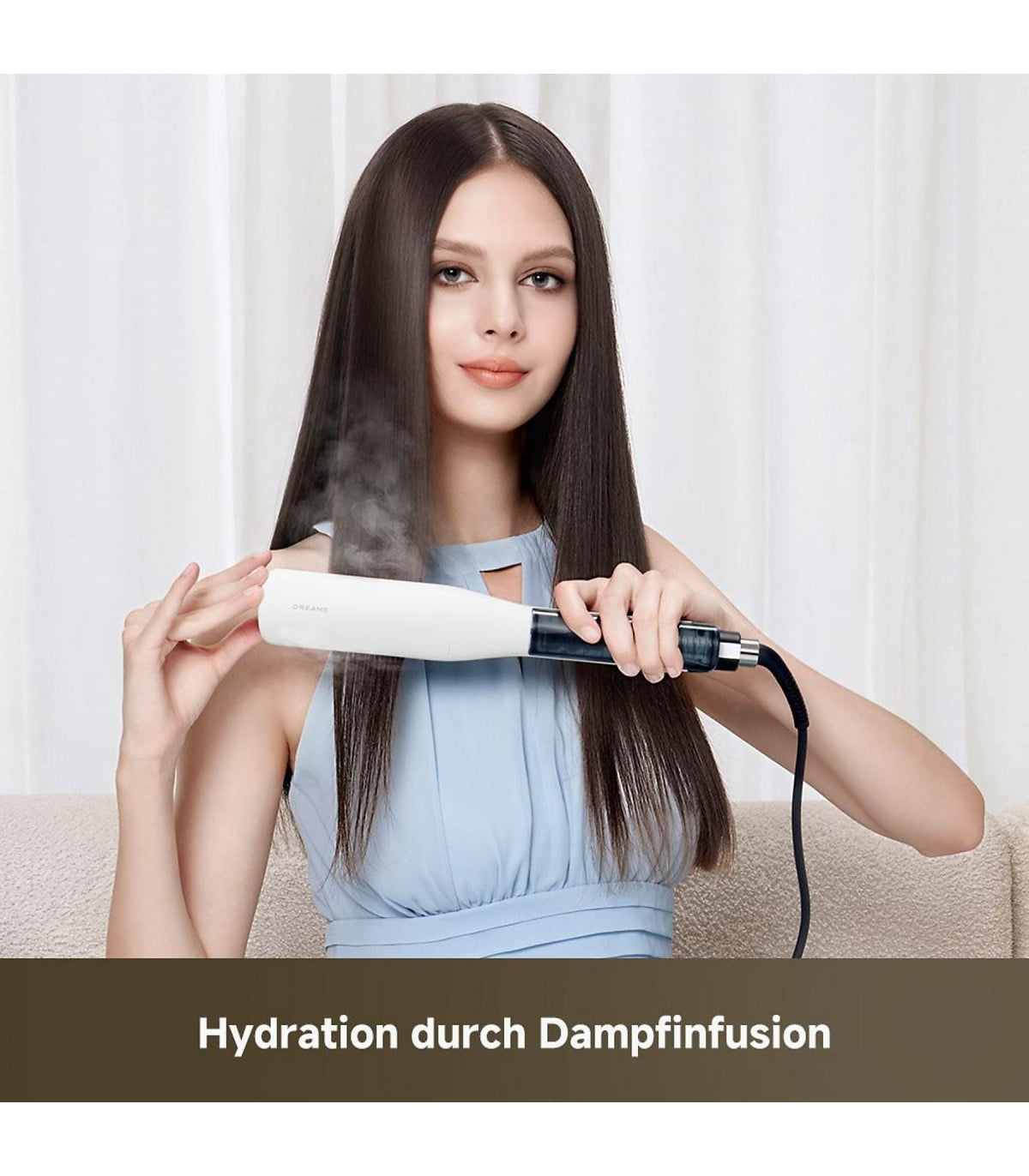 Dreame AuraSteam Straight AA01A Steam Straightener — White — product and feature view 11
