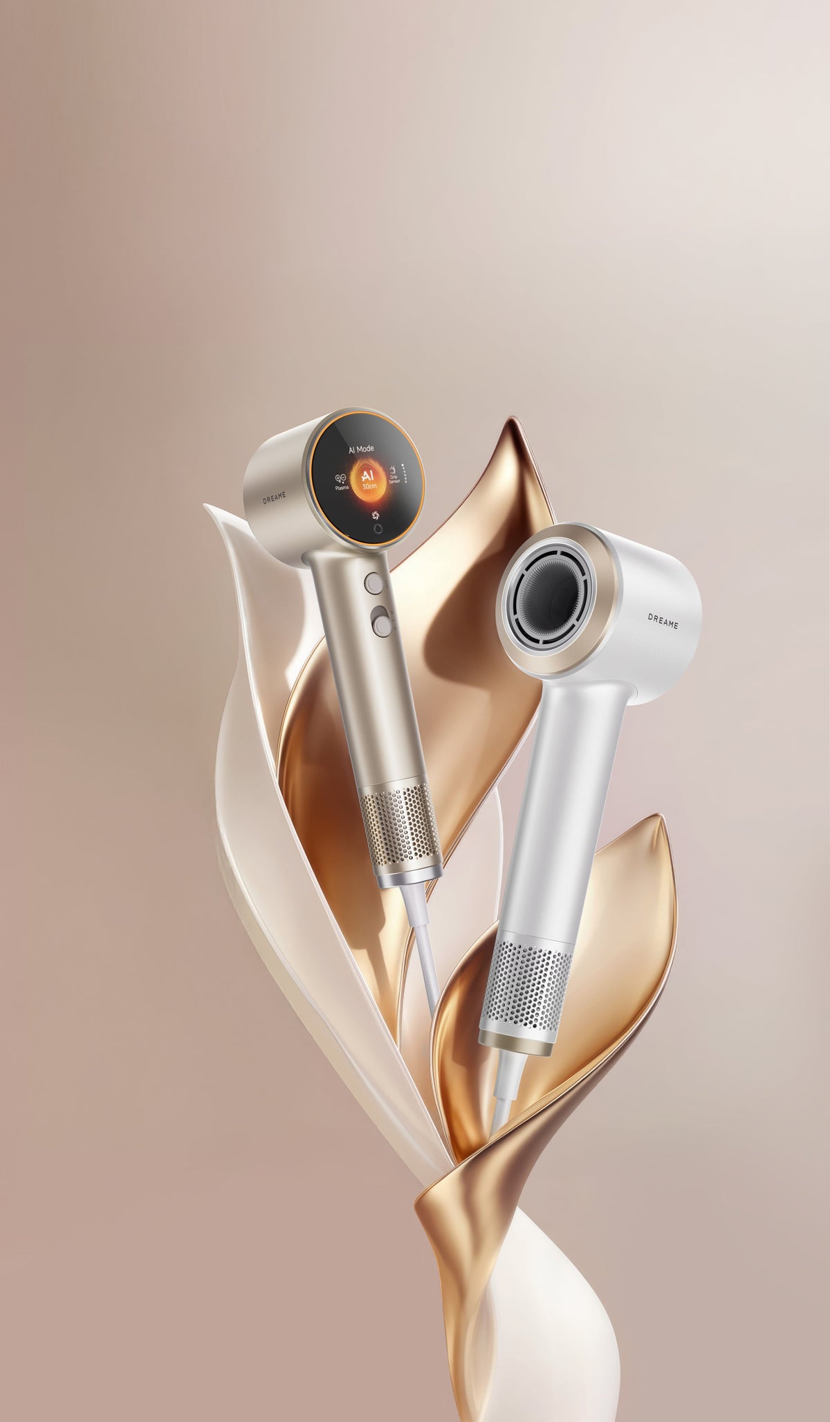 Dreame Grand AHG11C Hair Dryer — White — product and feature view 3
