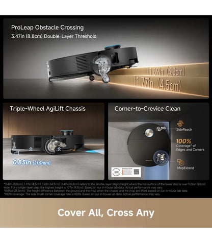Dreame X60 Ultra Complete Robot Vacuum & Mop — Black — product and feature view 5