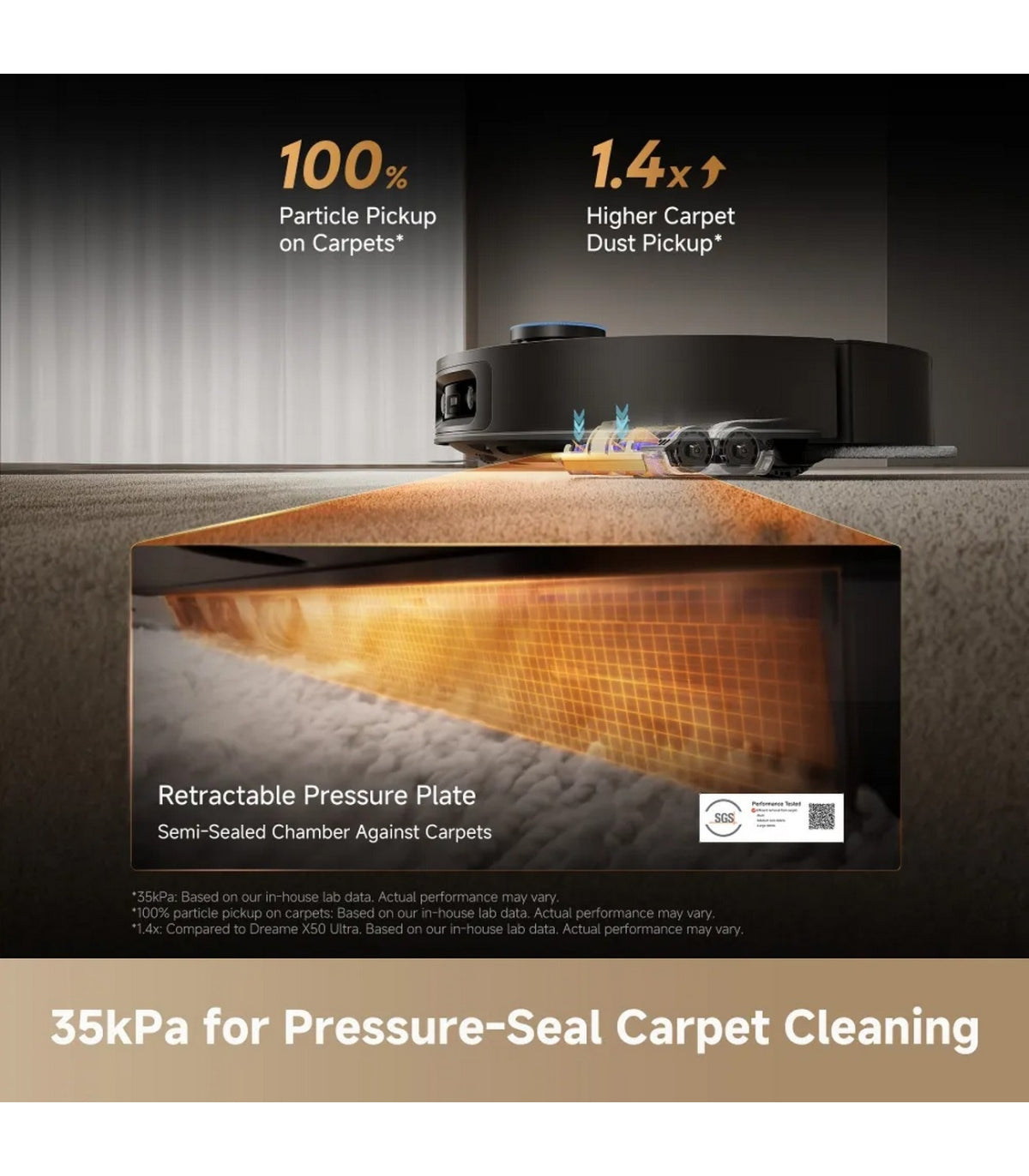 Dreame X60 Ultra Complete Robot Vacuum & Mop — Black — product and feature view 6