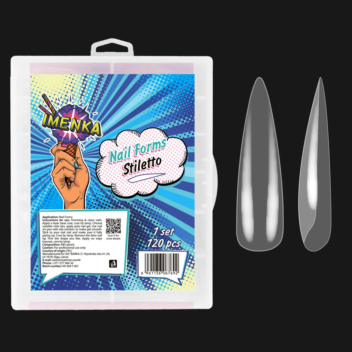 IMENKA Dual Nail Forms STILETTO 120 pcs