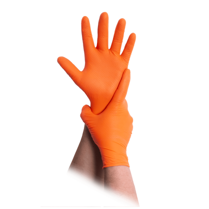 Nitrile Gloves MaiMed® Diamond Grip+, ORANGE, S (50 pcs)