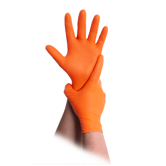 Nitrile Gloves MaiMed® Diamond Grip+, ORANGE, S (50 pcs)