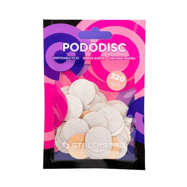 Disposable files for pedicure disc Staleks Pro M (320 Grit / 50 pcs) WHITE