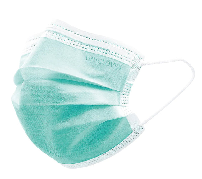 UNIGLOVES Medical mask with elastic band Profil Plus, GREEN, 50 pcs