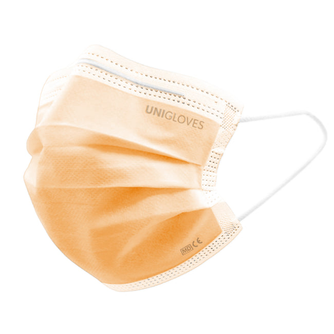UNIGLOVES Medical mask with elastic band Profil Plus, ORANGE, 50 pcs