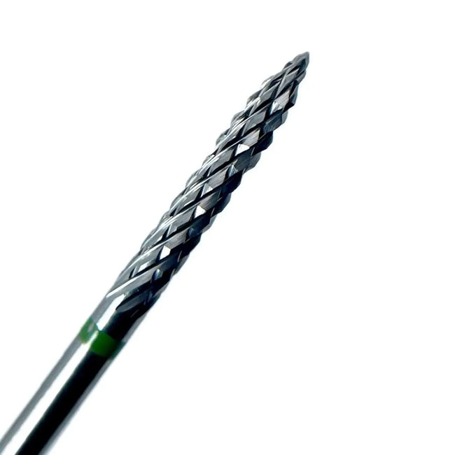 Hard alloy nail drill bit for gel and gel polish removal from the free edge, GREEN
