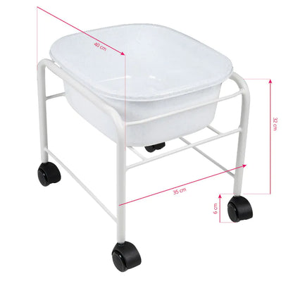 Pedicure bath with tray, White