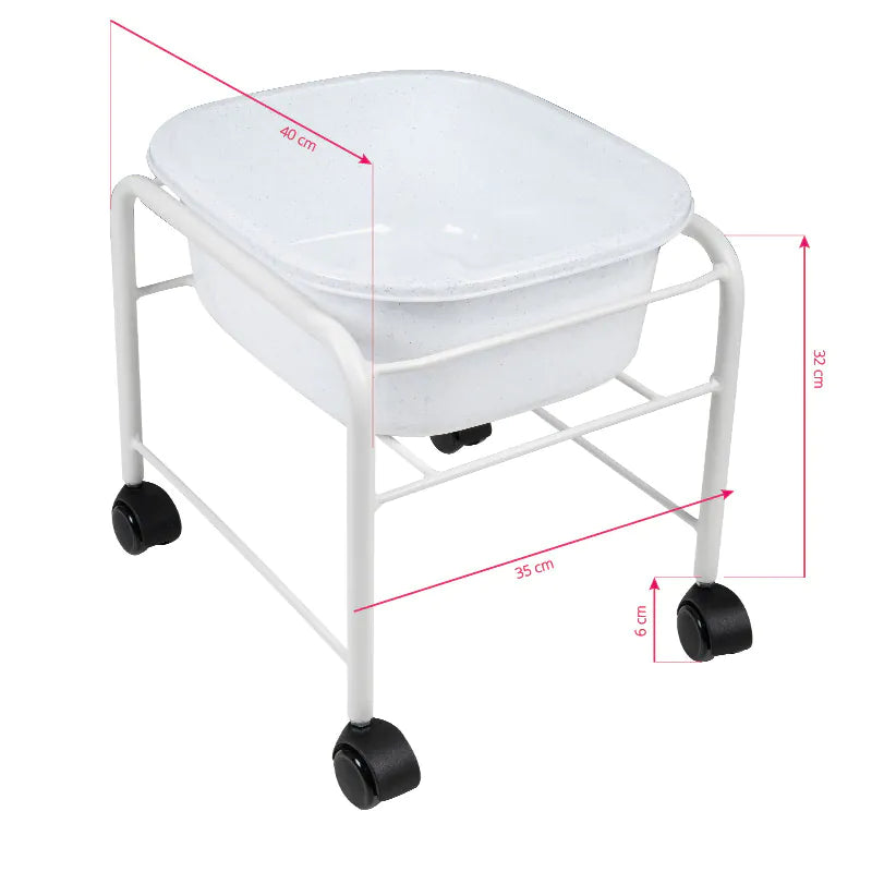 Pedicure bath with tray, White