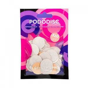 Disposable files for pedicure disc Staleks Pro L (320 Grit / 50 pcs) WHITE