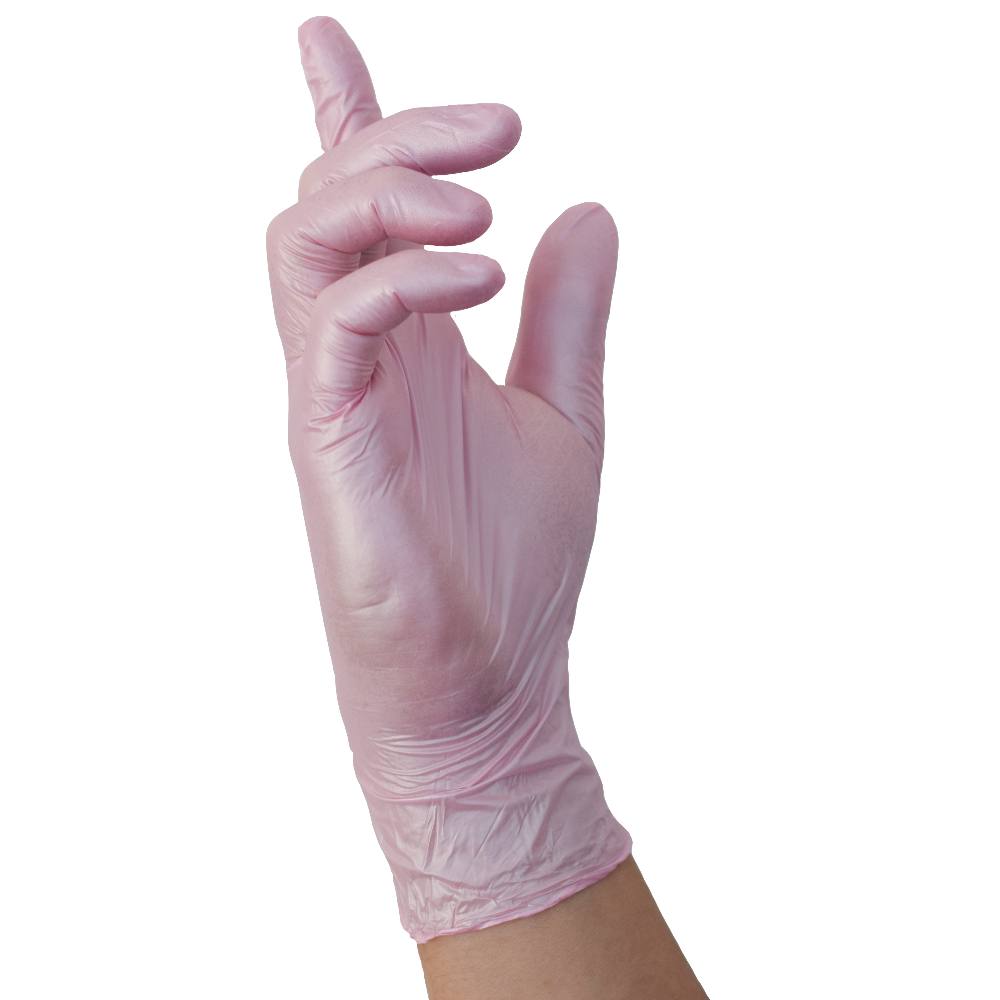 Nitrile Gloves Glamour Wave L, PINK (100 pcs)