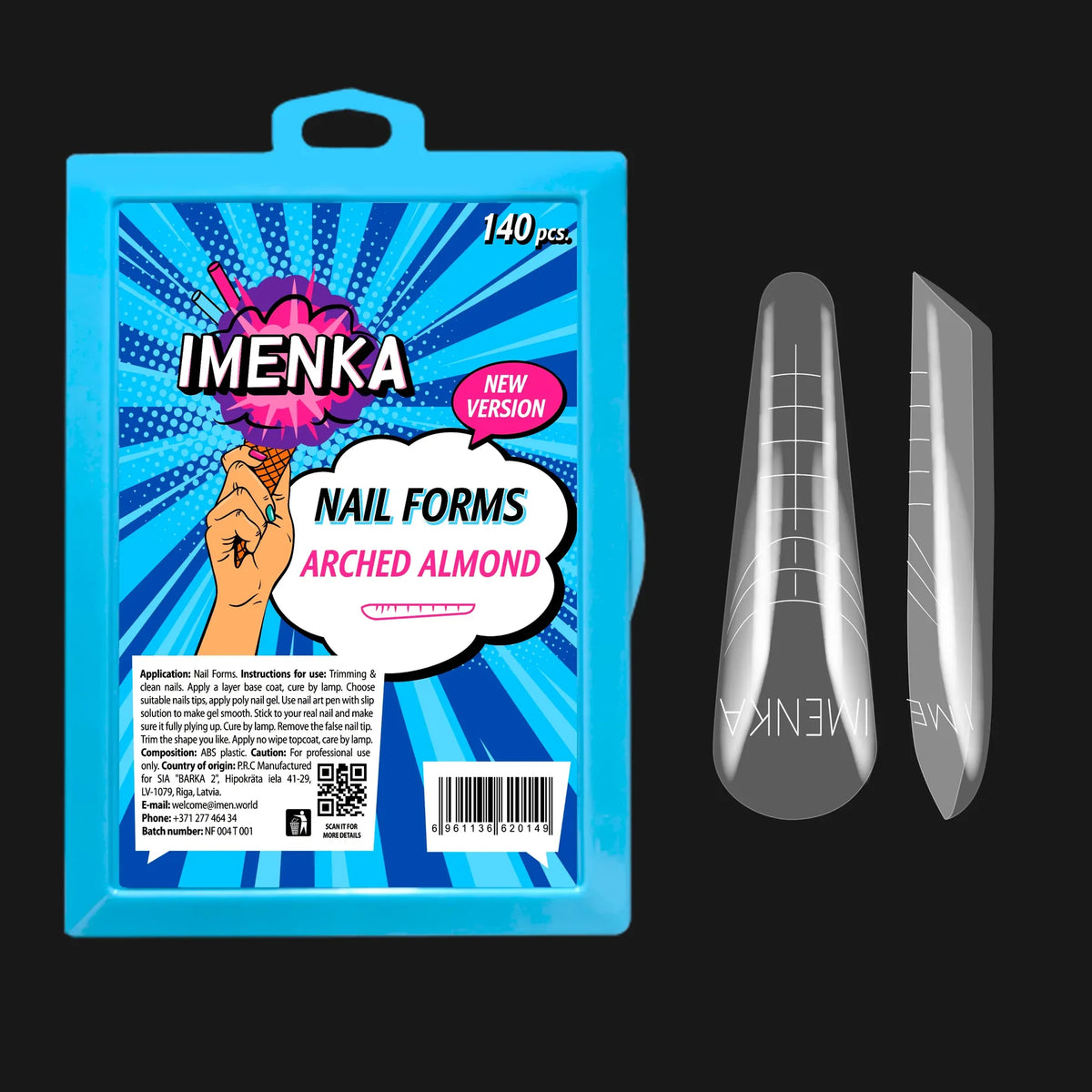 IMENKA Dual Nail Forms ARCHED ALMOND 140 pcs Version 2