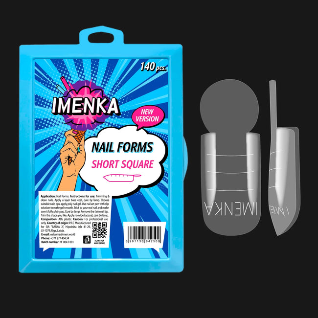 IMENKA Dual Nail Forms SHORT SQUARE 140 pcs Version 2