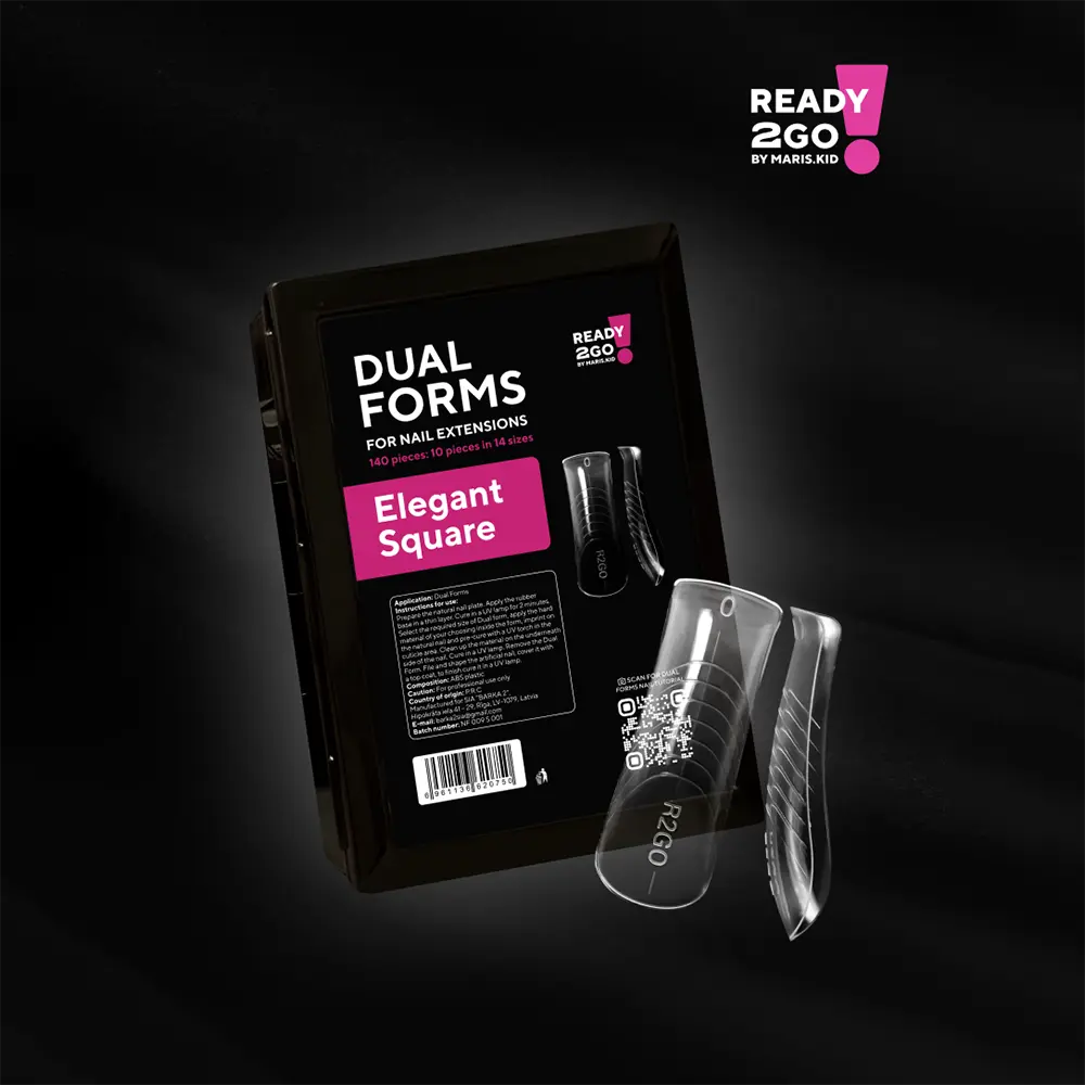R2GO Dual Nail Forms ELEGANT SQUARE 140 pcs