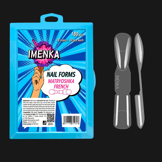IMENKA Dual Nail Forms Matryoshka French, 180 pcs