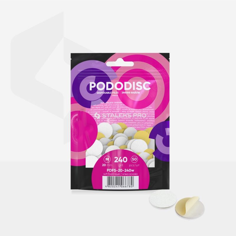 Одноразовые файлы на мягкой пенистой основе для педикюрного диска Staleks PODODISC M EXPERT 240 grit (50 шт.)