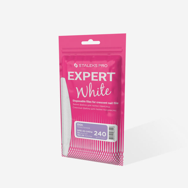 Disposable white files for crescent nail file Staleks EXPERT 42 240 grit (50 pcs)