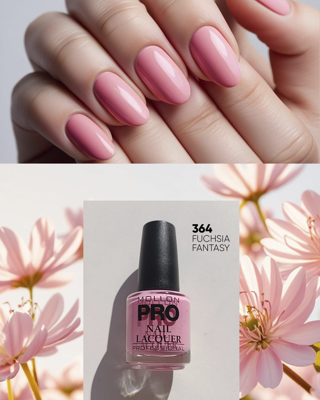 364 FUCHSIA FANTASY MOLLON HARDENING NAIL LACQUER 15 ml