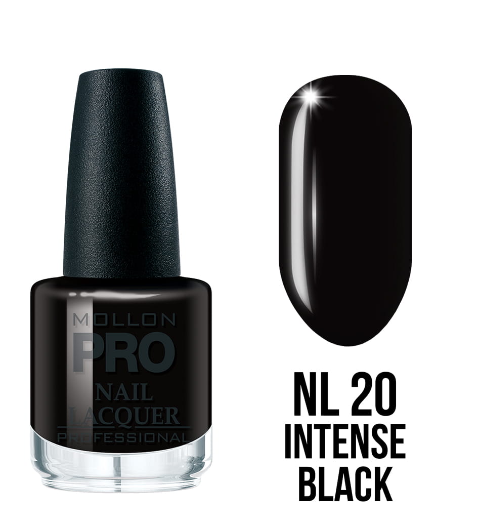 020 INTENSE BLACK MOLLON HARDENING NAIL LACQUER 15 ml
