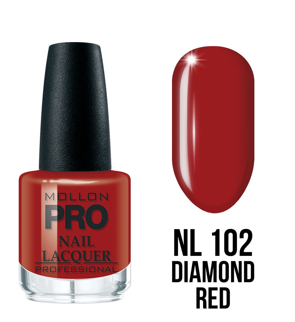 102 DIAMOND RED MOLLON HARDENING NAIL LACQUER 15 ml