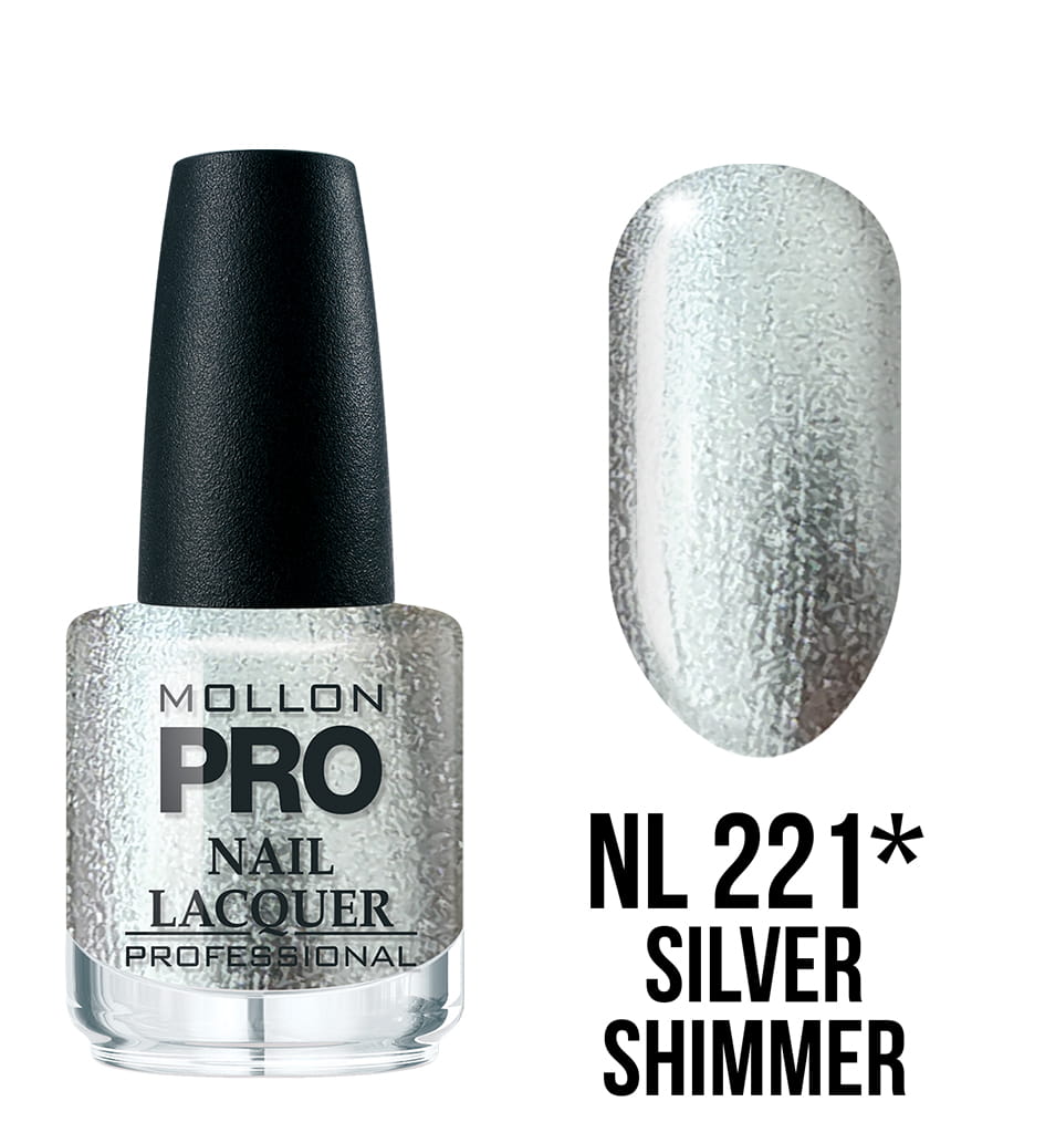 221 SILVER SHIMMER MOLLON Hardening – esmalte de uñas clásico 15 ml