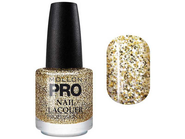 906 TRANSPARENT WITH COLOR GLITTER MOLLON HARDENING NAIL LACQUER 15 ml