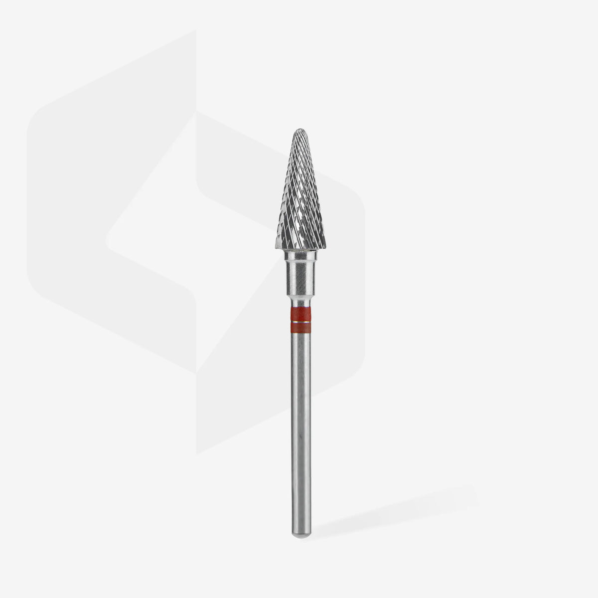 STALEKS EXPERT Carbide nail drill bit for left-handed users cone red, head diameter 6 mm, working part 14 mm
